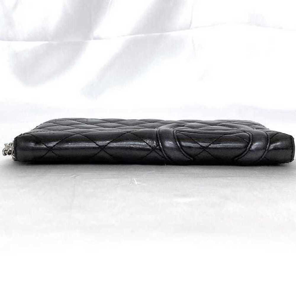 CHANEL Authentic Black Leather Logo Wallet - Picture 3 of 11